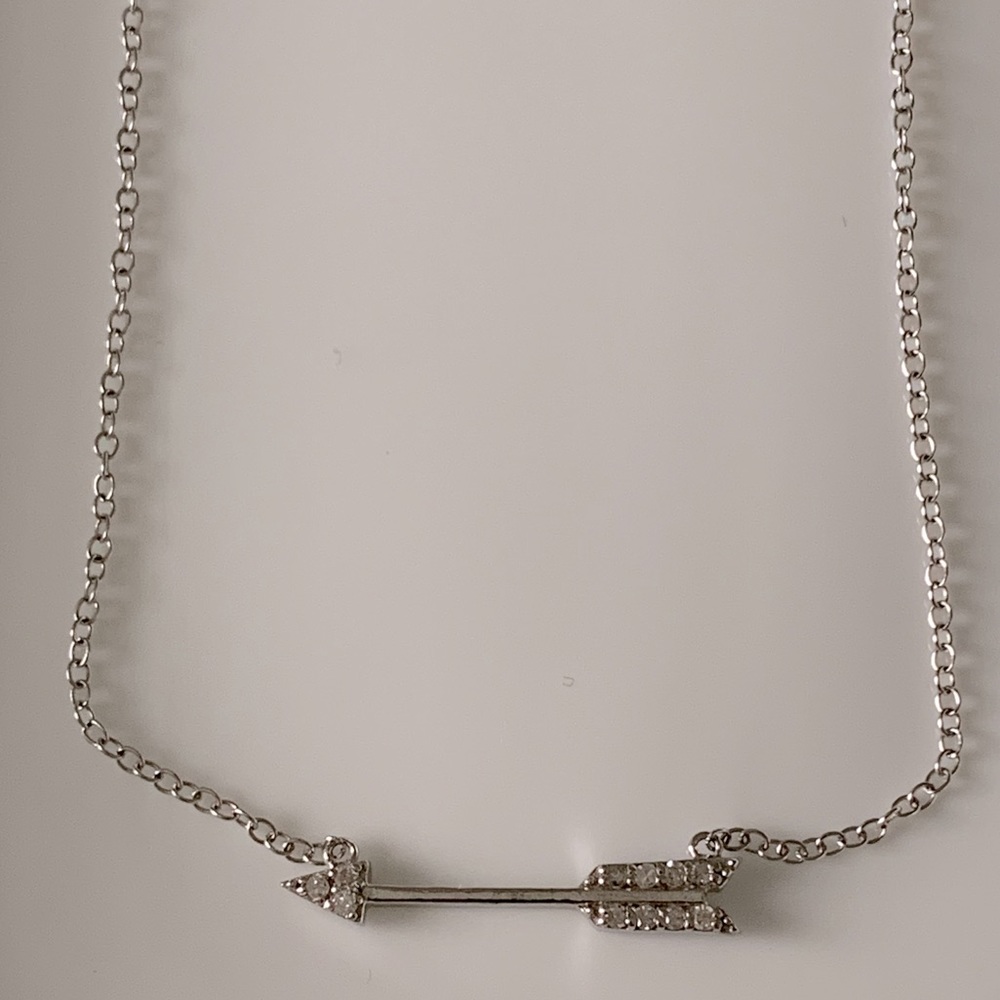 White gold & diamond Charlotte Lu arrow Necklace